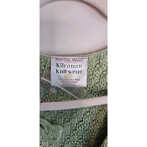 New! Gorgeous Green Kilronan Knitwear Women's Merino Wool "Tree" Cardigan, SZ XL - Picture 5 of 10